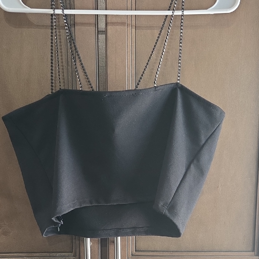 Say What? Black Crop Top - Picture 4 of 5